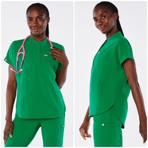 Figs Green Button Down Shirt for Women